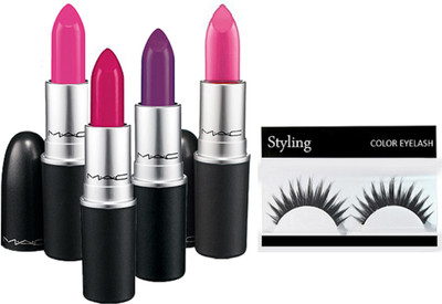 

styling Eyelashes with Frost Rouge A Leavers lipsticks set of 4(Set of 5)