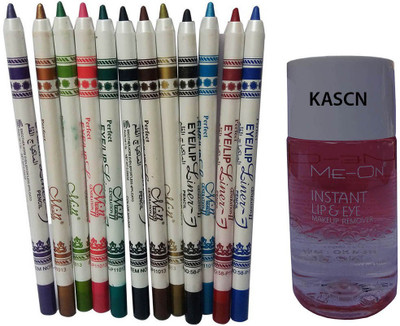 

KASCN ORIGINAL HIGH QUALITY PROFESSIONAL EYE LINER & LIP LINER AND EYE AND LIP REMOVER COMBO KIT FOR ALL SKIN TONE(Set of 2)