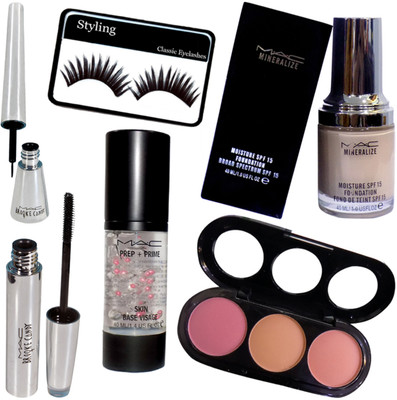 

styling Eyelashes&Brooke Candy Liner&Mascara& Mineralize Foundation&Fundatio&3Shade Blusher&Mac Primer(Set of 6)