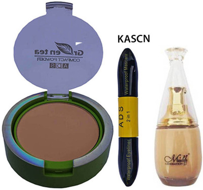 

KASCN ORIGINAL HIGH QUALITY PROFESSIONAL COMPACT EYELINER , FOUNDATION COMBO KIT FOR ALL SKIN TONE(Set of 3)