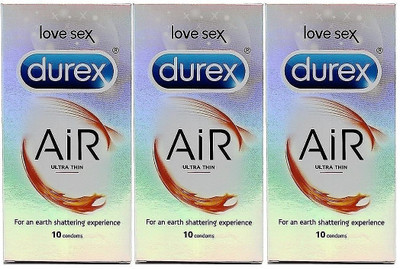 

Durex Air Ultra Thin Honeymoon Love Special Pack of 3 (Concealed/Confidential Packaging) Condom(Set of 3, 30S)
