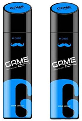 

GAME ON Dude LONG LASTING PACK OF 2 PC Deodorant Spray - For Men & Women(300 ml, Pack of 2)
