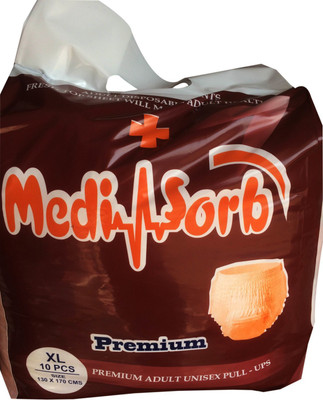 

MEDISORB XL Adult PullUp Diapers 51'' - 67'' - XL(10 Pieces)