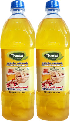 

THANJAI NATURAL Natural Cold Pressed Groundnut Oil 2000ml Best Offer Groundnut Oil Plastic Bottle(2 x 1000 ml)