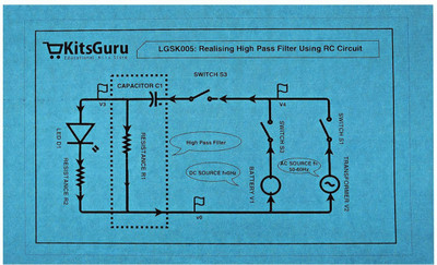 KitsGuru High Pass Filter using RC Circuit LGSK005 Educational Electronic Hobby Kit