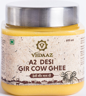 

Vedaaz A2 Desi Gir Cow Hand churned Ghee 600 ml Tin