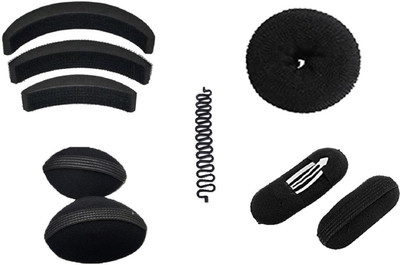 

Jampak™ Set Of Hair Puff Volumizer , Banana Bumpits And Tictic - Black Hair Accessory Set(Black)