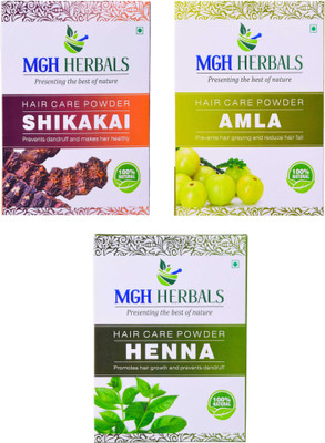 

MGH Herbals Shikakai, Amla & Henna Powder (Pack of 3)(300 g)