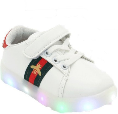 

PASSION PETALS Boys & Girls Velcro Sneakers(White