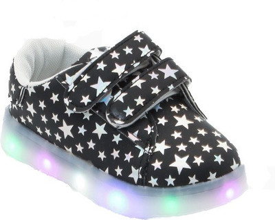 

PASSION PETALS Boys & Girls Velcro Sneakers(Black