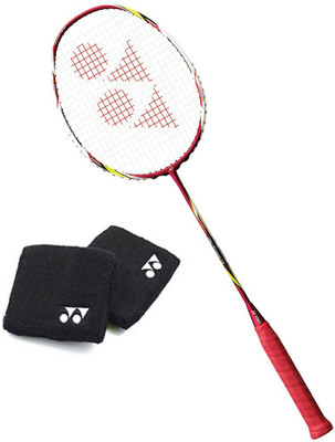 

Yonex combo of two- one 'Arcsaber 11' Badminton Racquet With Full Cover + one pair of wrist band (Color On Availability)- Badminton Kit