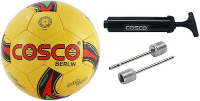 

Cosco -Combo of Two- one Berlin Football (Size: 5) , One pump and two needles (Color on availability)- Football Kit