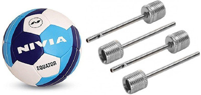 

Nivia Combo of two- one Equator Football and 4 Needles (Color On Availability)- Football Kit