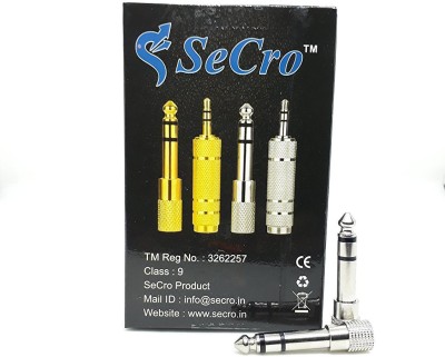 secro (Pack Of 2) 6.35Mm Male To 3.5Mm Female Stereo Jack Headphone Adapter Converter(Silver)