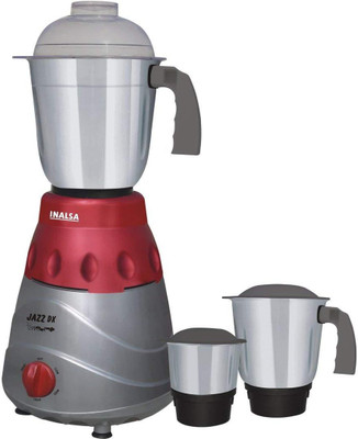 Inalsa NA Jazz Dx 750 W Mixer Grinder (3 Jars, Maroon, Grey)
