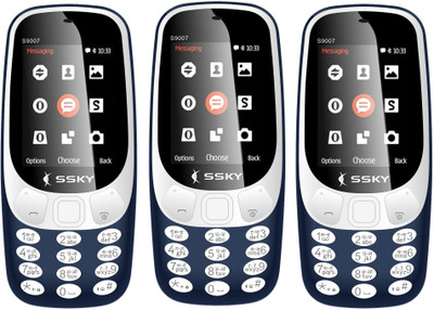 

Ssky S9007 Combo of Three Mobiles(Blue)