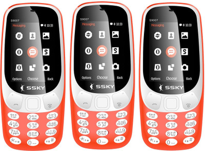 

Ssky S9007 Combo of Three Mobiles(Red)