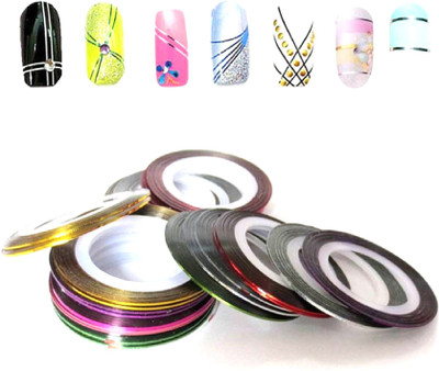 

Natural 12in1 Nail art strips stripping tape high quality(Multicolor)