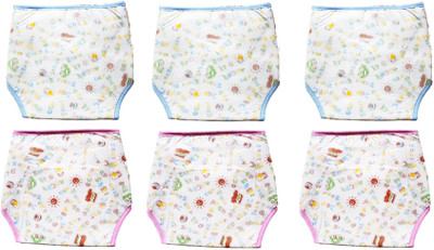 

Silvertise Reusable Cotton Cloth Diaper Nappies Langot With Pack of 6 Waterproof, Newborn Baby Shower Gift, Toddler Girl Boy Nappy Langot (Unisex-baby, Set Of 6 Blue Pink