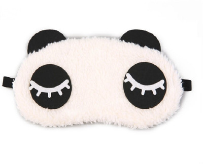 AweStuffs Long Eyelashes Panda Sleeping Nap Eye Shade Cartoon Blindfold Sleep Eyes Cover Travel Rest Patch Sleep Plush Mask Eye Shade(White)