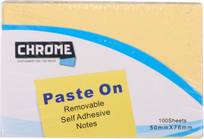 

Chrome Removable Self Adhesive Notes 100 Sheets Regular, 1 Colors(Set Of 12, Yellow)