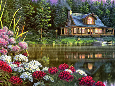 Natural Scene of Beautiful Garden Poster Paper Print(12 inch X 18 inch, Rolled)