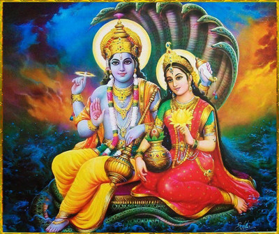 

laxmi vishnu 9 poster on LARGE PRINT 36X24 INCHES Photographic Paper(24 inch X 36 inch, Rolled)