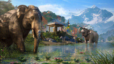 

Natural Scene of Elephant bathing Poster Paper Print(12 inch X 18 inch, Rolled)