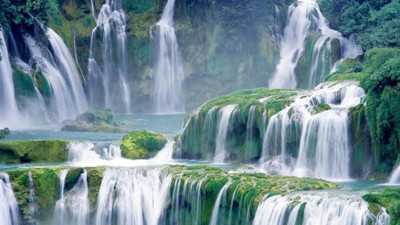 Natural Scene of Water Falls Poster Paper Print(12 inch X 18 inch, Rolled)
