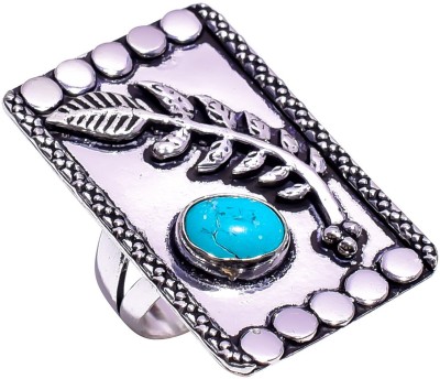 Crafted studio Sterling Silver Turquoise Sterling Silver Plated Ring
