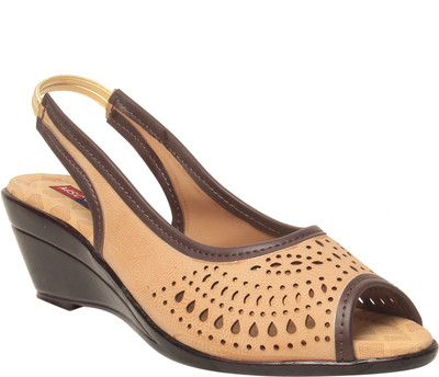 MSC Women Beige Wedges