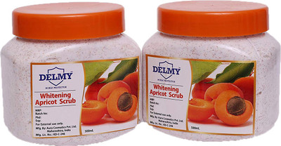 Delmy Whitening Apricot Scrub (2 Bottles of 500 g each) Scrub(1000 g)