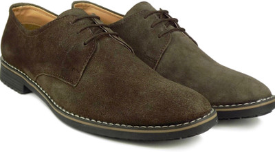 

Dockstreet Ripley Series Genuine Suede Leather Derby Shoes Brogues For Men(Brown