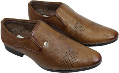 

Crostail Premium Quality Formal Shoes Slip On For Men(Tan