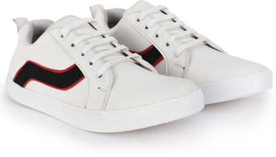 

ROOD White sneakers Sneakers For Men(Multicolor, White;black;red