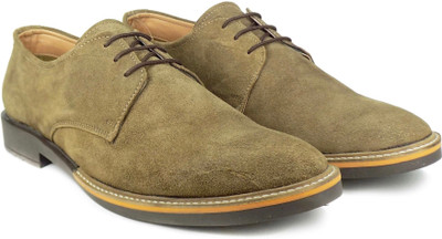 

Dockstreet Ripley Series Genuine Suede Leather Derby Shoes Brogues For Men(Olive