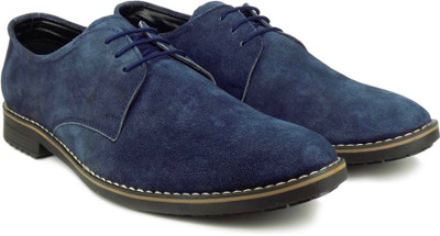 

Dockstreet Ripley Series Genuine Suede Leather Derby Shoes Brogues For Men(Blue