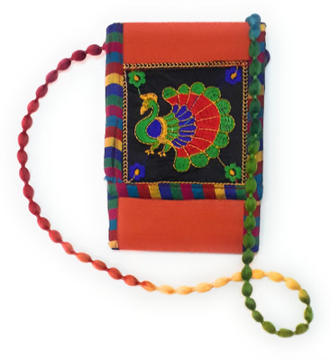 

Unique Fashion Women Evening/Party, Casual, Formal Orange, Multicolor Cotton Sling Bag, Multicolor;orange