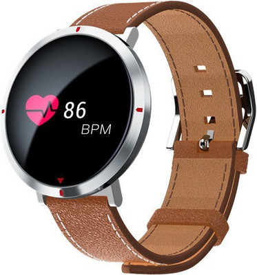 

CELESTECH CTS2 Round Premium Fitness Band with OLED Color Screen Blood Pressure Sensor Heart Rate Sensor Smartband for iOS and Android (Brown)(Brown Strap, Size : Free Size)
