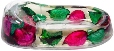 

Generic Soap Dish/Tray Acrylic for Bathroom, kitchen, sink & washbasin, floating colorful petels(clear)