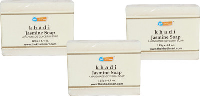 

Agile The Khadi Mart (Jasmine) Soap - (Pack of 3) - 375 gm(3 g, Pack of 3)