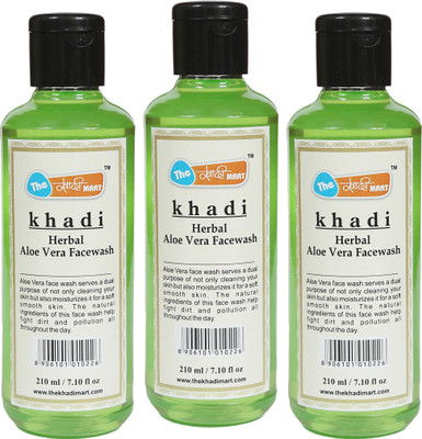 

Agile The Khadi Mart Herbal (Aloe Vera) FaceWash - (Pack of 3) - 630 ML(3 g, Pack of 3)