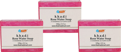 

Agile The Khadi Mart (Rose Water) Soap - (Pack of 3) - 375 gm(3 g, Pack of 3)