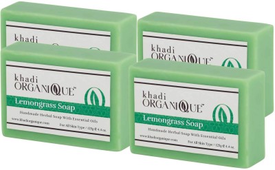 khadi ORGANIQUE 'Khadi Organique Lemongrass Soap( Pack of 4)(4 x 125 g)