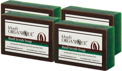

Khadi organique 'Khadi Organique Basil Scrub Soap( Pack of 4)(500 g, Pack of 4)