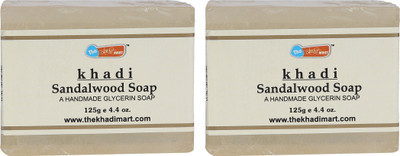 Agile The Khadi Mart (SandalWood) Soap - (Pack of 2) - 250 gm(2 g, Pack of 2)