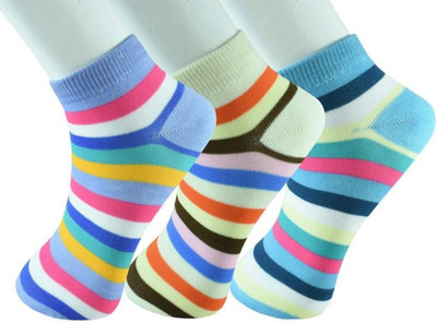 Chartbusters Women Striped Ankle Length(Pack of 3)