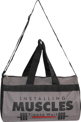 L'AVENIR Grey/Black -Installing Muscles GYM BAG Gym bag(Grey, Kit Bag, Black;grey
