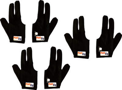 

MattZig Six Pieces of Pool, Snooker and Billiard Gloves (, Black