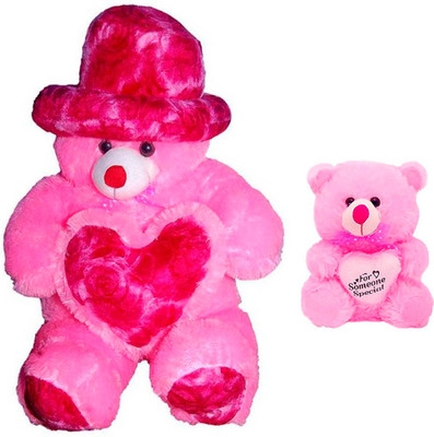 

ATTRACTIVE 3 Feet Standing Teddy Bear With 1 Feet Small Heart Teddy - 92 cm(Pink)